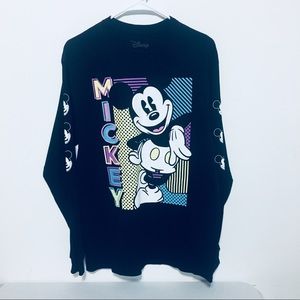 Disney Mickey Long Sleeve Graphic Skater Tee, M